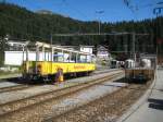 personenwagen Arosa ist Endpunkt der 1914 er�ffneten Chur-Arosa-Linie. Hier sieht man den hinteren Teil des Bahnhofs. 19. August 2009.