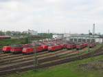 Hier sind insgesamt 21 E-Loks im Mannheimer Rbf zusehen und ...