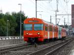 RBS Regionalverkehr Bern-Solothurn RBS - Triebwagen Be 4/12 41 unterweg nach Bern auf der Aarebr�cke in Woblaufen am 22.08.2009