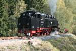 Die Zittauer 99 713 am Gleisende in Sch�nheide S�d.Hier geht ...