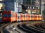 RBS Regionalverkehr Bern-Solothurn RBS - Triebwagen Be 4/12 42 und Be 4/12 unterweg nach Urtenen bei Oberzollikofen am 01.09.2009