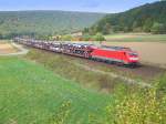 BR 189 189 021-9 mit Toyota-Zug am 03.10.09 bei Harrbach