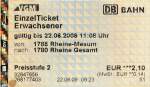 Rheine, 22.06.2009, Einzel-Ticket der Verkehrsgemeinschaft M�nsterland (VGM) f�r eine Fahrt ...