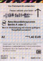 Blankenfelde (Kr. Teltow-Fl�mig), 01.08.2009, Anschlussfahrausweis Berlin A oder C f�r ...