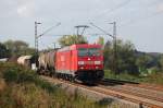 BR 185 mit Z�gen 185 286-2 mit einem gem.GZ am 26.9.2009 am B� km 75,1 bei Salzderhelden gen Norden