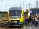 Ein Desiro der ODEG erreicht am 5.10.2009 Cottbus.  ...