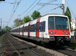 Auf der RER-Ligne A ist der RATP Triebzug Z8476+8475 unterwegs.
Die ...