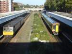 Zwei Z�ge treffen sich in Exeter Central; 7.10.09  ...