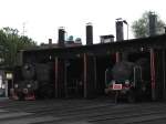 Dampfloks Pt47 122 und Ok1-322 in Wolsztyn (Bahnbetriebswerke) am 10-07-2007. ...