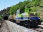 Tm 235 092-4 im Bahnhof Ausserberg am 23.05.2009  ...