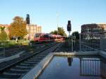 Einfahrt vom 29488 in den Bahnhof Gronau. Die Bahnsteige wurde ...