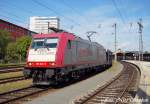 Crossrail 185 602-0 wartet mit einem leeren Autozug auf die ...