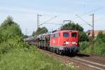 BR 140 mit Zugen 140 528-1 mit Autozug in Limmer 02.06.09