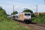 BR 185 mit Zugen hvle 185 583-2 mit Kesselwagen in Limmer am 02.06.09