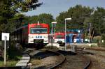 AKN Eisenbahn AG 3 VT2E der AKN verlassen als Zug der Linie A1 am 15.10.2009 den  Bahnhof Ulzburg S�d.