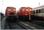 BR 203 203 114 Bw N�rnberg und 203 118 Bw Regensburg eintr�chtig nebeneinander in N�rnberg Hbf im Januar 2006