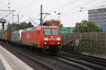145 008 mit 182 004 mit Boxxen in Hannover Linden ...