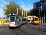 Strasenbahn Rotterdam Wahrscheinlich der letzte Einsatz f�r die ZGT 4/6 800-er in der Winterfahrplan 2009-2010. ZGT 4/6 828 und 823 auf der Linie 7 bei
der Haltestelle Centraal Station am 12.10.09.