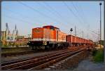 Locon 209 f�hrt im Abendrot der Insel R�gen entgegen.
Stralsund am ...