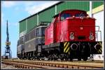PBSV Verkehrs GmbH Im Nordhafen von Stralsund.  -PBSV- 06 und zwei Holzroller der WAB g�nnen
sich eine wohlverdiente Pause.  am 12.07.09