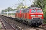 BR 218 mit Zugen Die 218 380-4 mit einen IC nach Westerland in Halstenbek , am 28,08,09