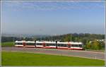 AB TB Trogenerbahn Be 4/8 33 bei der Kurzeck. Ohne Dunst und Nebel w�r im Hintergrund der Bodensee zu sehen. (30.09.2009)