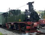Presnitztalbahn Lokportrait der IV K 145 (99 555) am 03.10.2009. Aufgenommen im Bahnhof Steinbach.