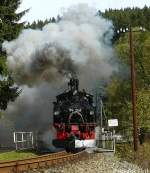 Presnitztalbahn 99 568 verl�sst am 03.10.2009 den Bahnhof Schmalzgrube.