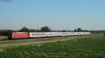 BR 101 mit Zugen 101 117-0 mit dem IC 2102 (Passau Hbf-Basel SBB) am km 70,3 24.8.09