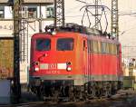 BR 140 Lokportraits 140 637-0 verl�sst als Lz. den Gbf. K�ln Gremberg im letzten verf�gbaren Licht an dieser Fotoposition um ca. 17:35, aufgenommen am 15.10.09