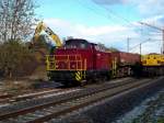 Sonstige Eine Diesellok der Hochwaldbahn steht mit einem Bauzug in Muggensturm. Aufgenommen am 17.10.2009