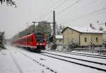 KBS 510 Am Nachmittag des 15.10.09 wurde der Schneefall immer st�rker. 612 098 f�hrt als RE 3791, N�rnberg-Dresden, durch Freiberg.
