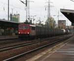 BR 155 155 223-1 mit einem gemischten G�terzug am Haken bei der Durchfahrt durch den Bahnhof Berlin Sch�nefeld.17.10.09.
