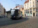 gorlitz Wagen 312 der VGG am 22. September 2009 in der Haltestelle Demianplatz unterwegs als Linie 2 nach Besnitz Landeskrone, wo in einem Gleisdreieck gewendet wird!!!