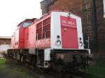 202 885-0 steht am 09.10. 09 im S�chsischen Eisenbahnmuseum Chemnitz-Hilbersdorf  ...