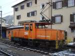dienst--und-rangierloks Ge 3/3 Nr. 214 auf Gleis 1 am rangieren. Bahnhof Samedan, 17. Okt. 2009, 12:08