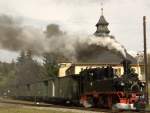 Presnitztalbahn 99 568 am 03.10.09 im Bahnhof Schl�ssel ein. Das Bild entstand eine Woche vor der Kesseluntersuchung der Lok.