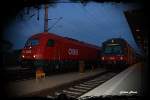 W�hrend die 2016 041 und der 4020 319 am 10.10.09 ...