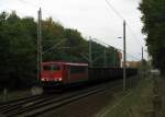 Der 61647 Kohlenzug mit 155 056-5 vom K�nigs Wusterhausener Hafen ...
