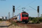 Re 482 017-1 mit einem Fordzug bei Wiesental 24.8.09  ...