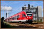 Ein Flirt als RE33316 aus Binz kommend. Kurz hinter dem ...