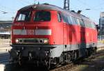 Die 218 405-9 rangiert Lz in M�nchen HBF am 20.10.2009 ...