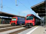 re-450-dpz SBB / S-Bahn Z�rich - Lok 450 025-2 + 450 102-9 im Bahnhof Pf�ffikon am 07.09.2009
