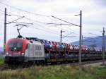 1016.047 Wiener St�dtische am 23.10.2008 mit einem G�terzug bei Ollersbach. ...