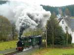 Mit einer herrlichen Dampffahne verl�sst I K Nr.54 Schmalzgrube. Aufgenommen ...