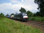 ES 64 U2 005 mit Boxxen in Hannover Limmer  ...