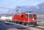 RhB G�terzug 5773 von Landquart nach Ilanz vom 17.03.1999 Einfahrt ...