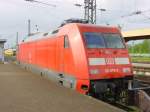 Die BR 101 075-0 geniesst in Basel Bad. Bf. die ...