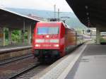BR 101 Lokportraits 101-024 mit �BB Wagen in Heidelberg Hbf.