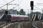 RE 4 nach Rathenow vor der Einfahrt in den Bahnhof ...